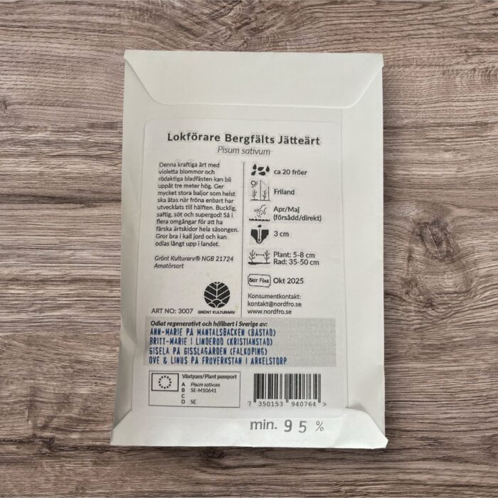 Gråsockerärt- Lokförare Bergfälts Jätteärt